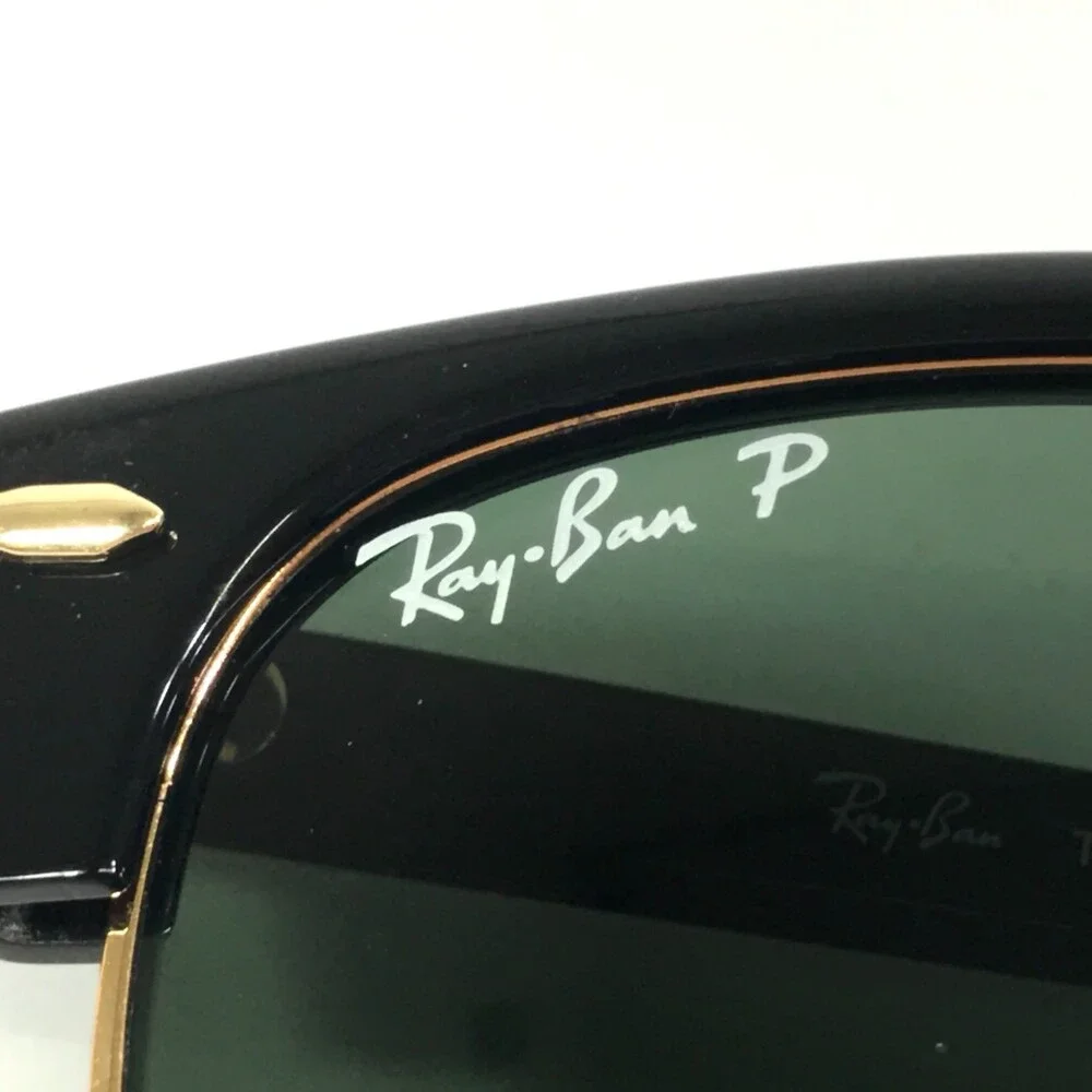 Ray-Ban Sunglasses RB3016 CLUBMASTER 901/58 Black Gold with G-15 Green Polarized